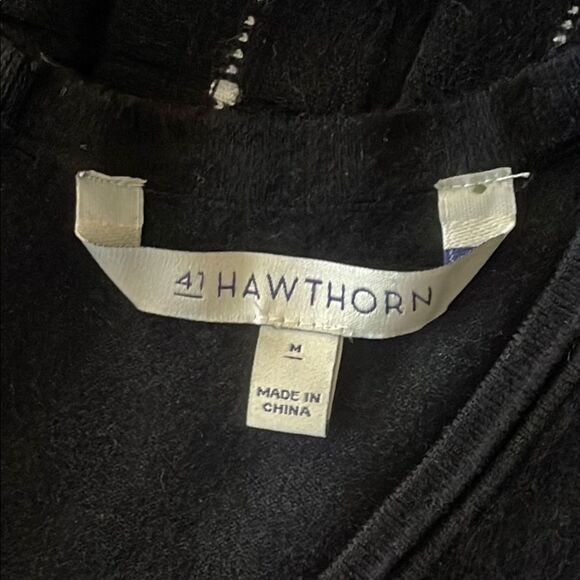 41 Hawthorn A-Line V-Neck Black and White Midi Dress - Picture 5 of 7